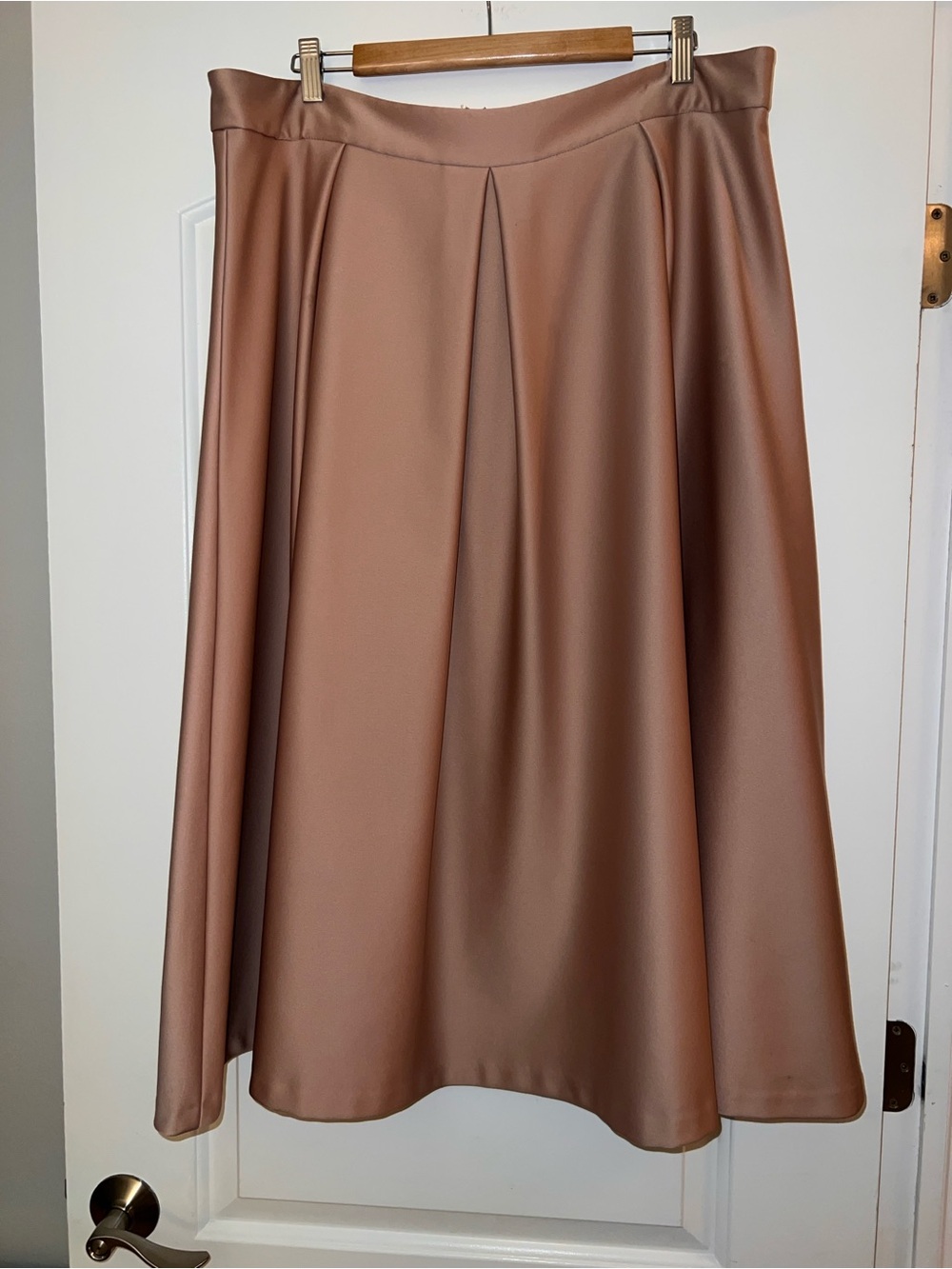 City Chic A-Line Skirt in Dusky Taupe